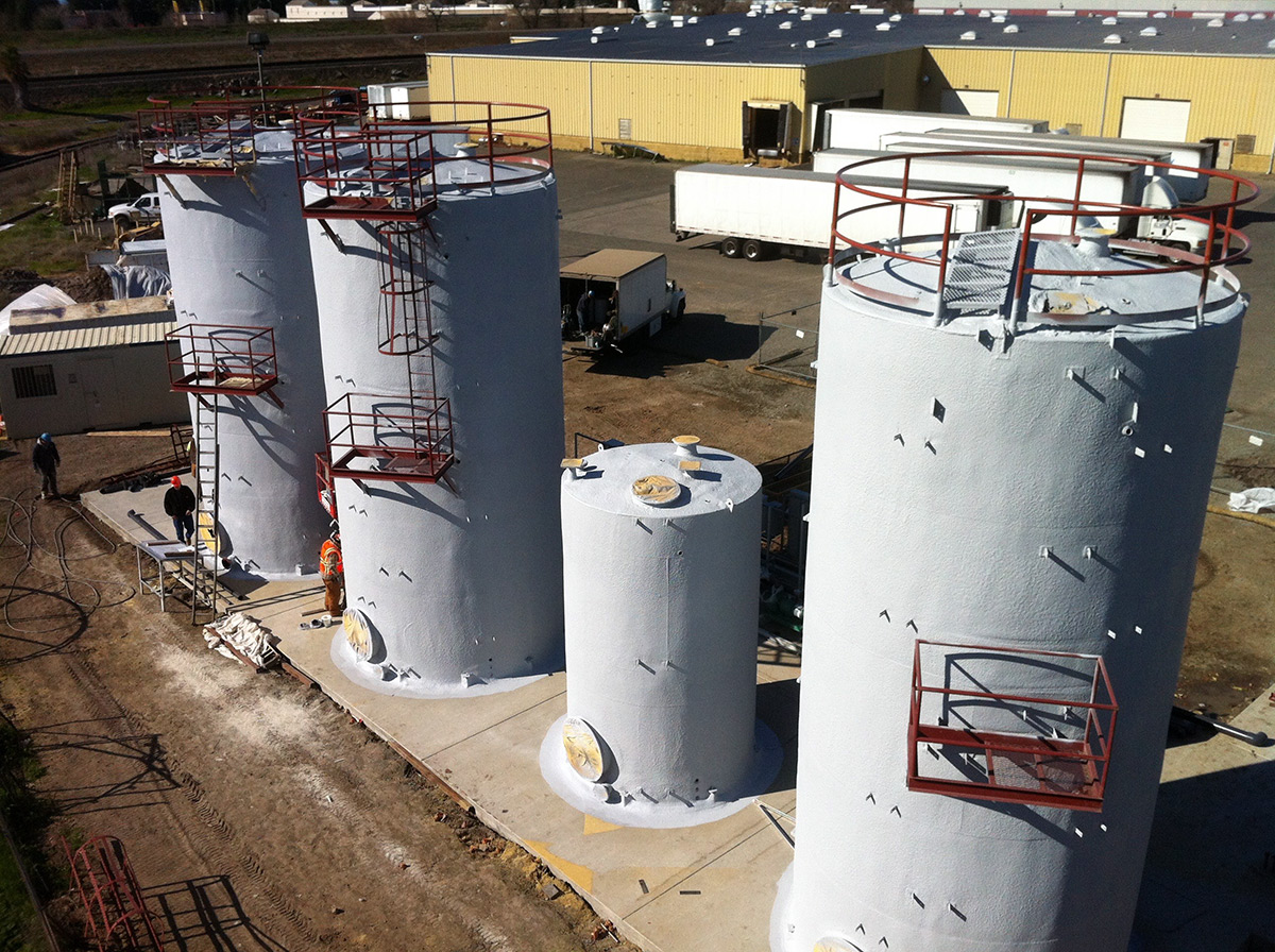 New spray foam digester tank insulation system
